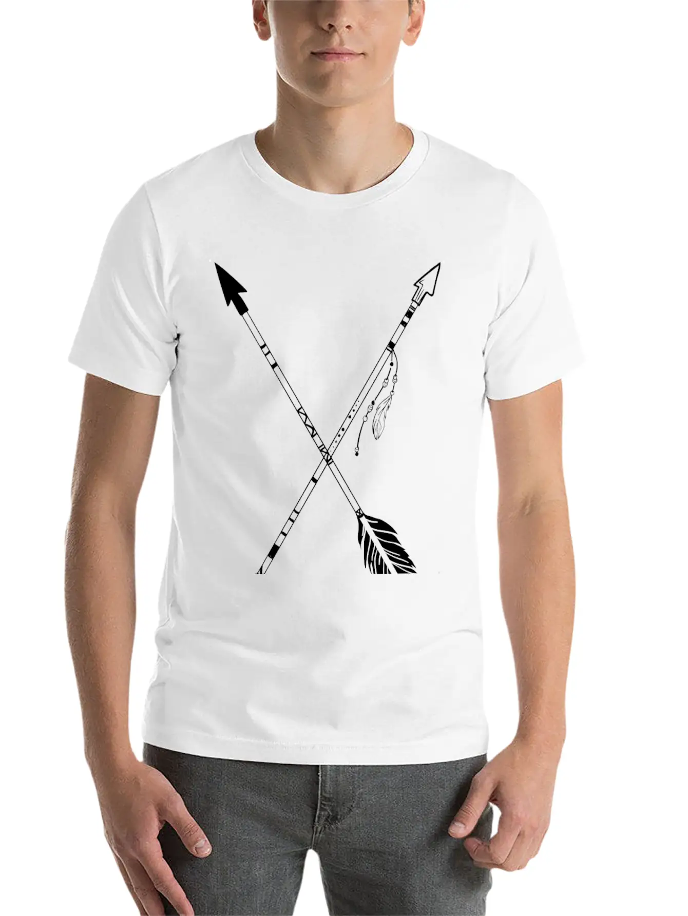 Crossed Indian Arrows Unisex Casual T-Shirt – Clean Design For Daily Comfort