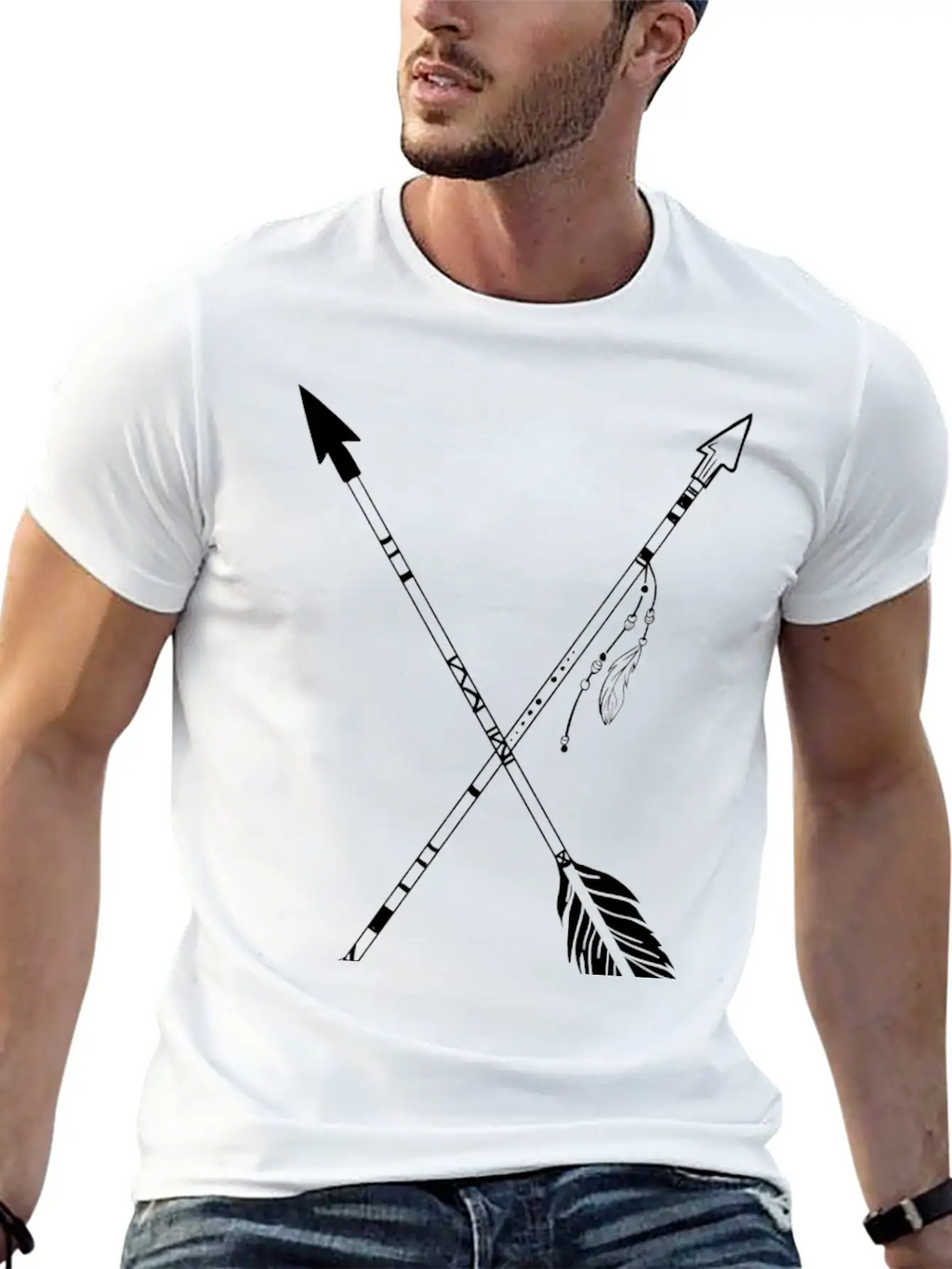 Crossed Indian Arrows Unisex Casual T-Shirt – Clean Design For Daily Comfort