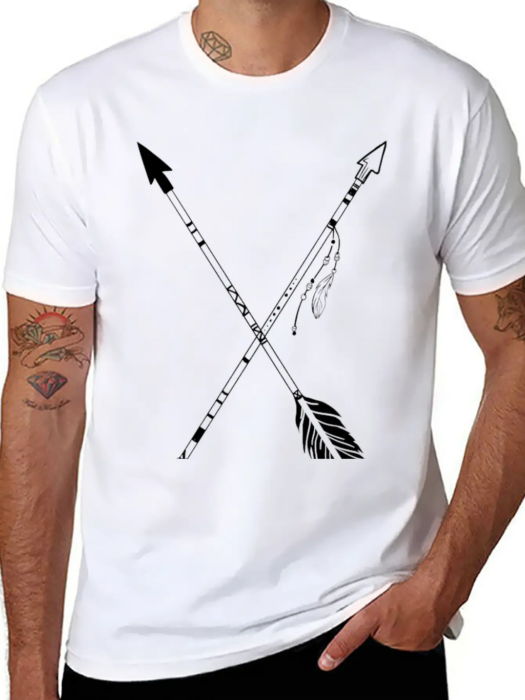 Crossed Indian Arrows Unisex Casual T-Shirt – Clean Design For Daily Comfort
