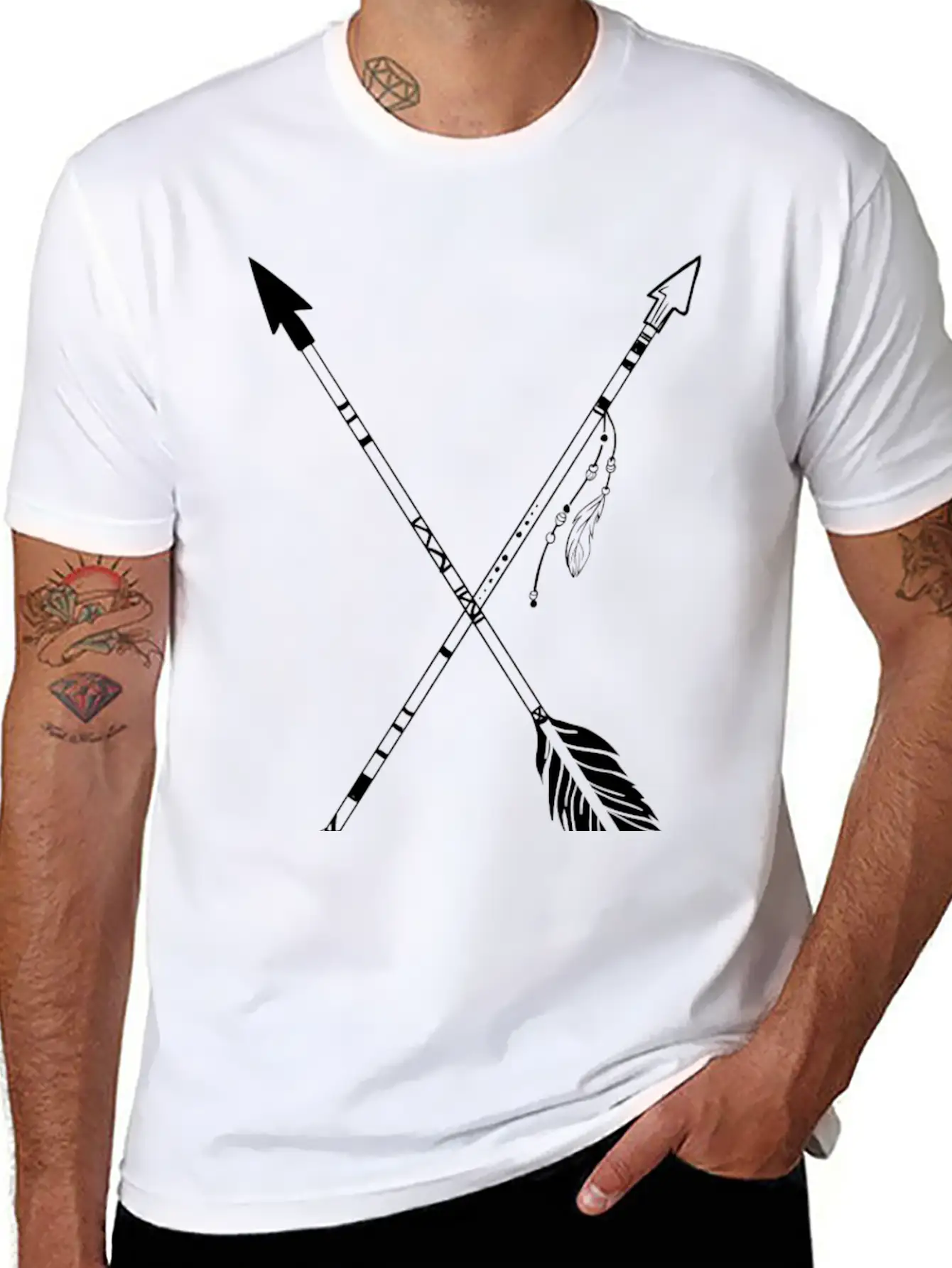 Crossed Indian Arrows Unisex Casual T-Shirt – Clean Design For Daily Comfort