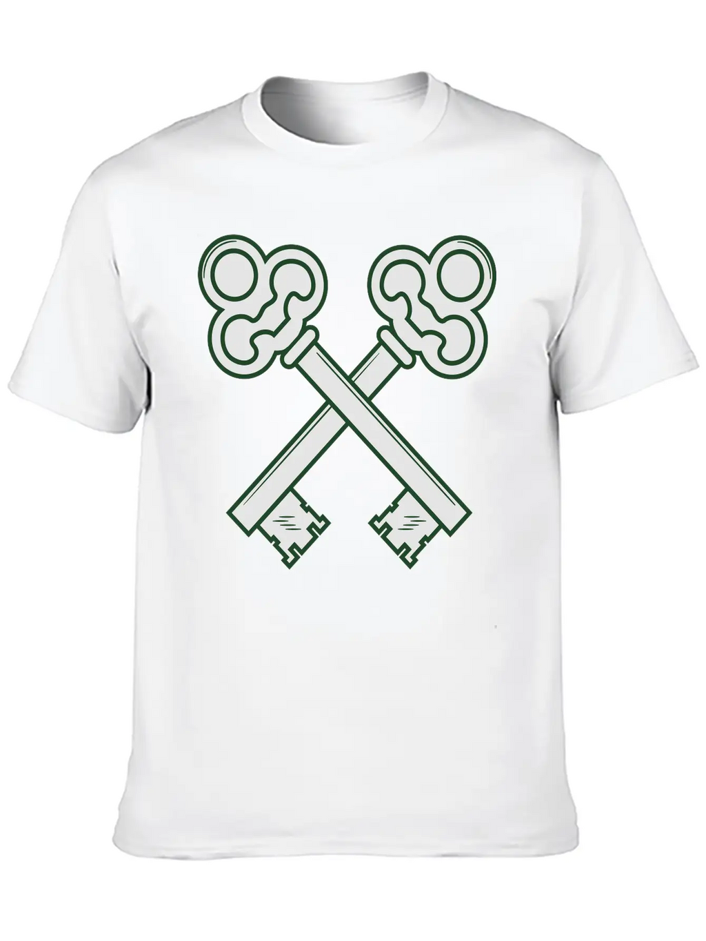 Crossed Keys Unisex Short Sleeve Soft Cotton T-Shirt – Casual Everyday Wear