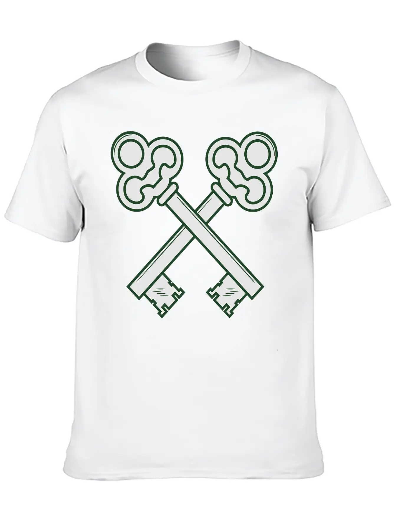 Crossed Keys Unisex Short Sleeve Soft Cotton T-Shirt – Casual Everyday Wear