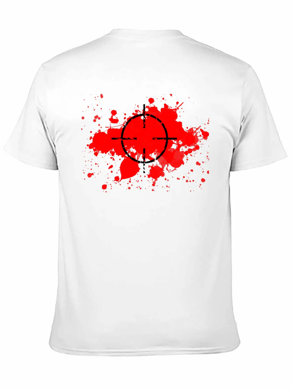 CROSSHAIRS & BLOOD SPLATTERS Unisex Short Sleeve Soft Cotton T-Shirt – Casual Everyday Wear
