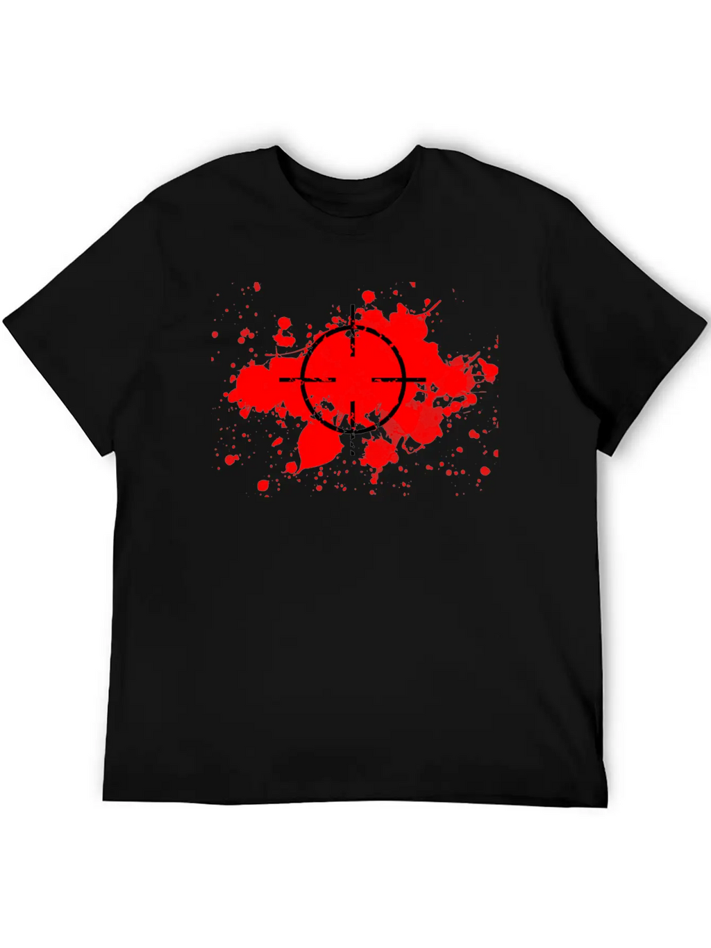 CROSSHAIRS & BLOOD SPLATTERS Unisex Short Sleeve Soft Cotton T-Shirt – Casual Everyday Wear