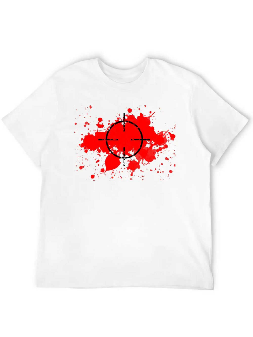 CROSSHAIRS & BLOOD SPLATTERS Unisex Short Sleeve Soft Cotton T-Shirt – Casual Everyday Wear