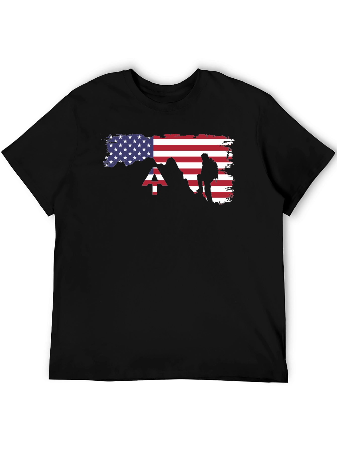 American Flag Mountain Hiker T-Shirt