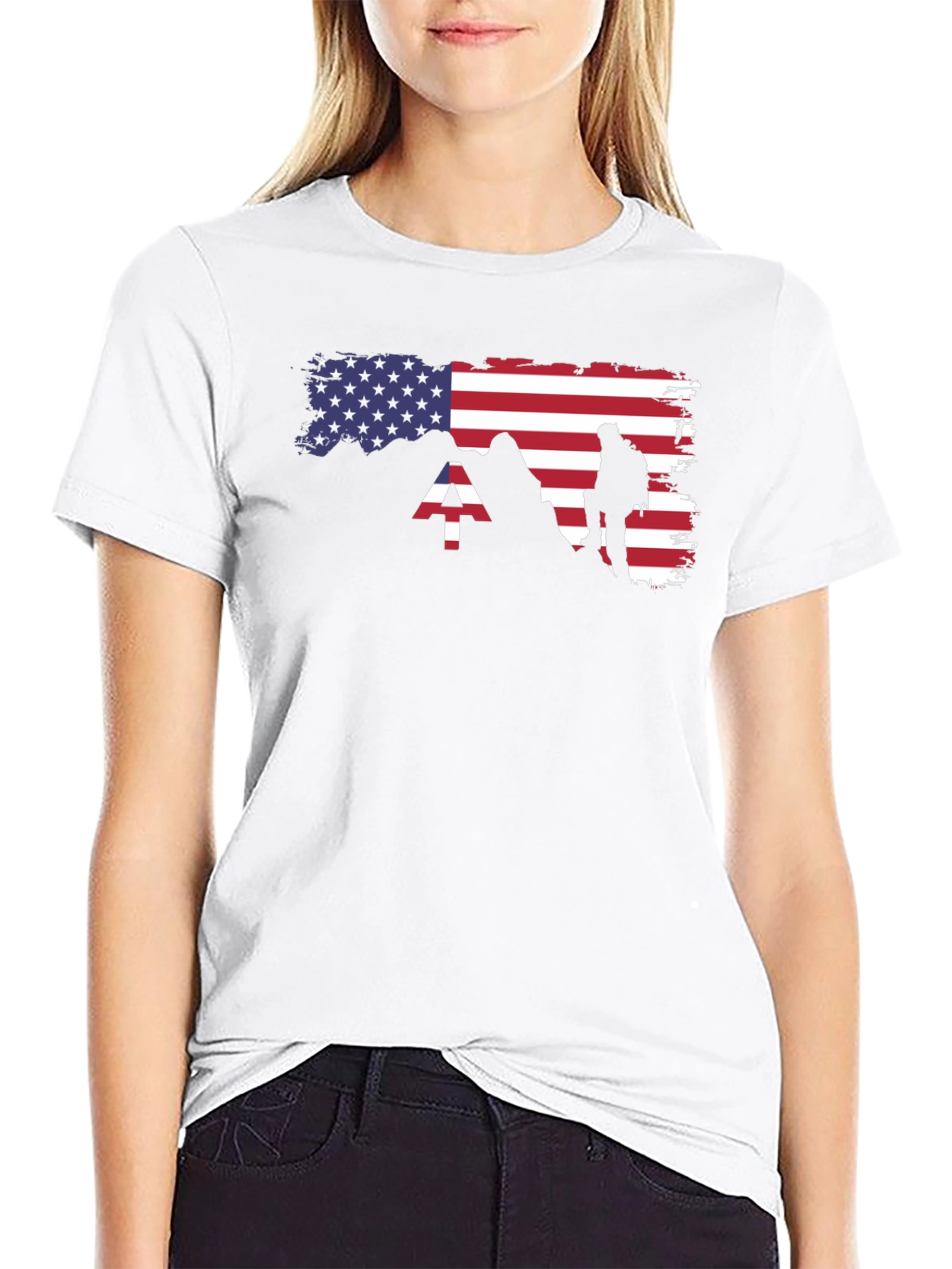 American Flag Mountain Hiker T-Shirt