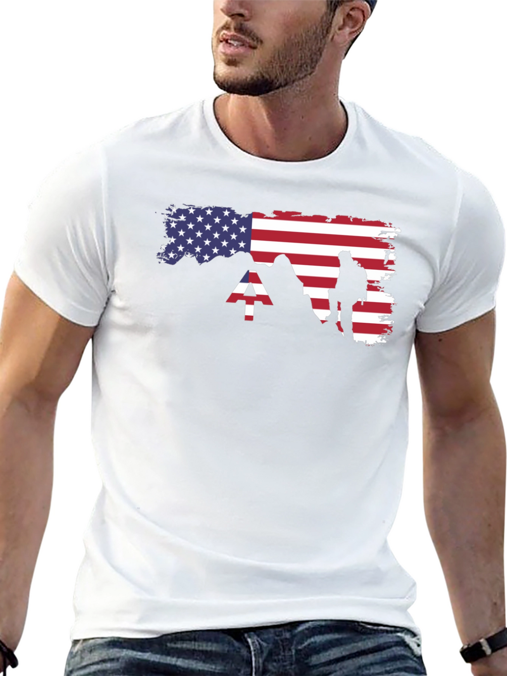 American Flag Mountain Hiker T-Shirt