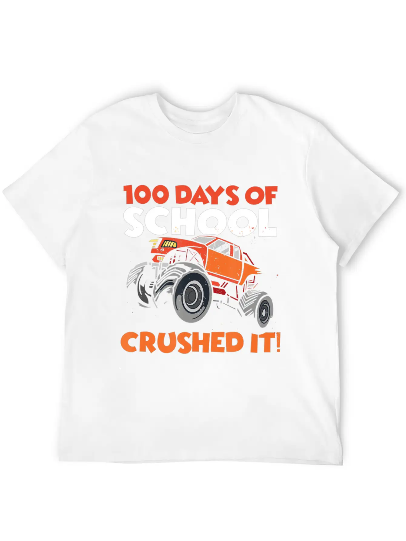 Crushed 100 Days Of School Monster Truck 100th Day Unisex Casual T-Shirt – Clean Design For Daily Comfort