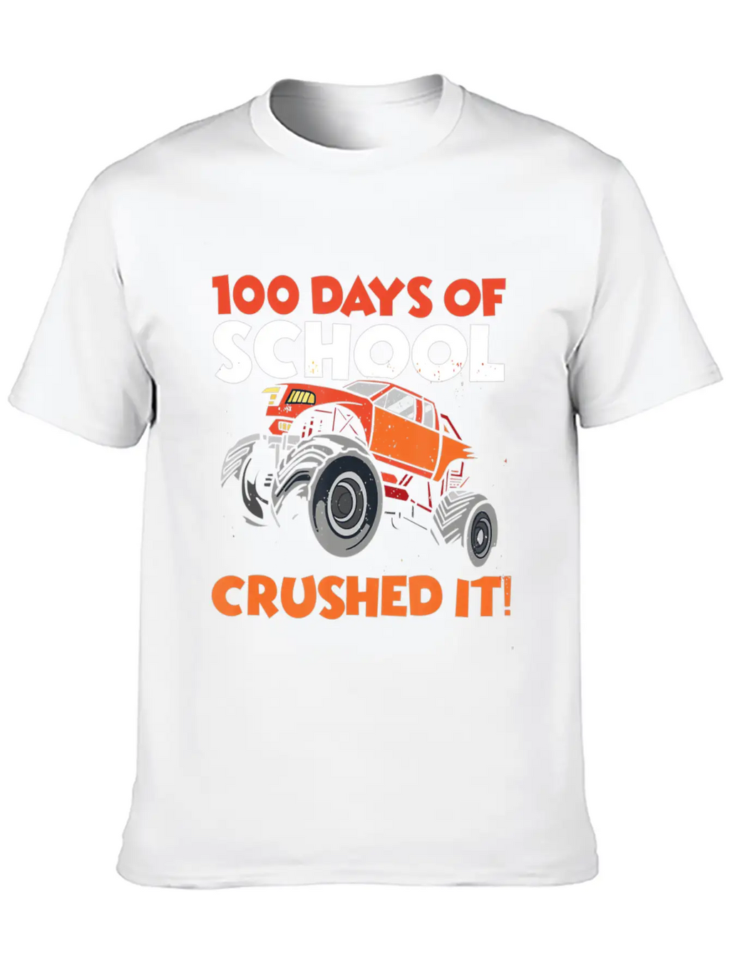 Crushed 100 Days Of School Monster Truck 100th Day Unisex Casual T-Shirt – Clean Design For Daily Comfort