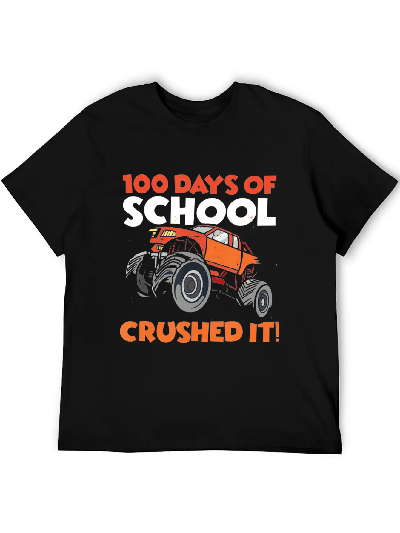 Crushed 100 Days Of School Monster Truck 100th Day Unisex Casual T-Shirt – Clean Design For Daily Comfort