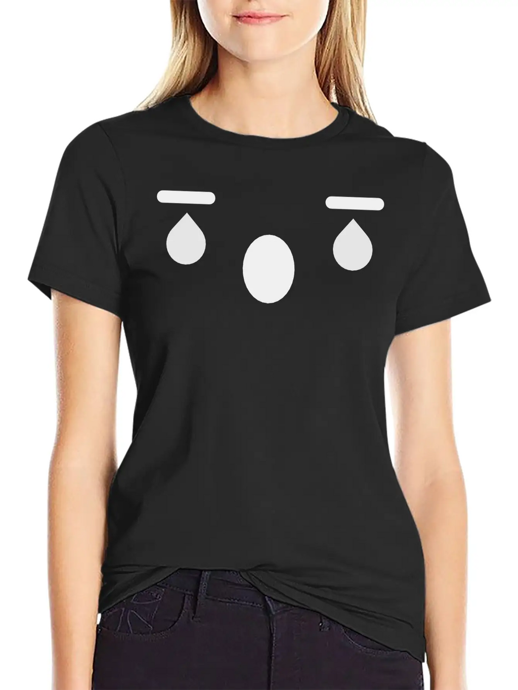 Crying Japanese Anime Face Unisex Casual T-Shirt – Clean Design For Daily Comfort