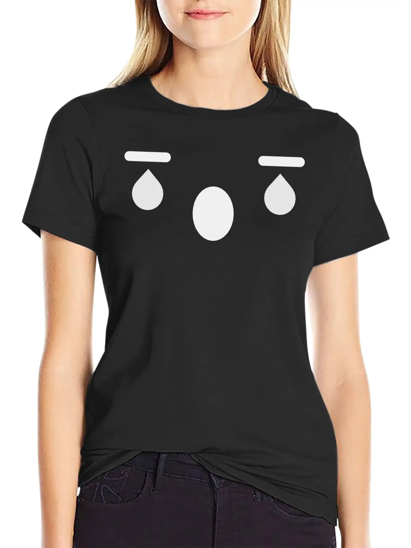 Crying Japanese Anime Face Unisex Casual T-Shirt – Clean Design For Daily Comfort