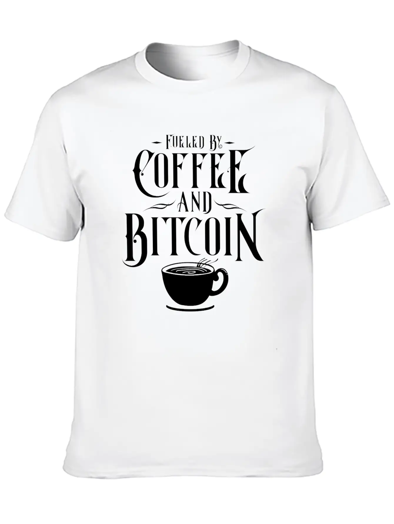 CRYPTO BLOCKCHAIN: COFFEE AND Bitcoin Unisex Casual T-Shirt – Clean Design For Daily Comfort