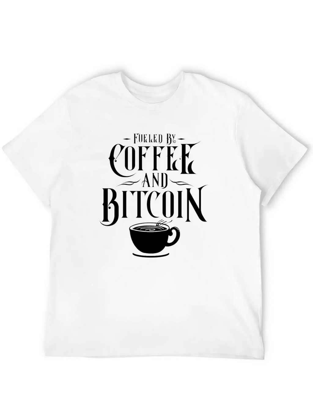CRYPTO BLOCKCHAIN: COFFEE AND Bitcoin Unisex Casual T-Shirt – Clean Design For Daily Comfort