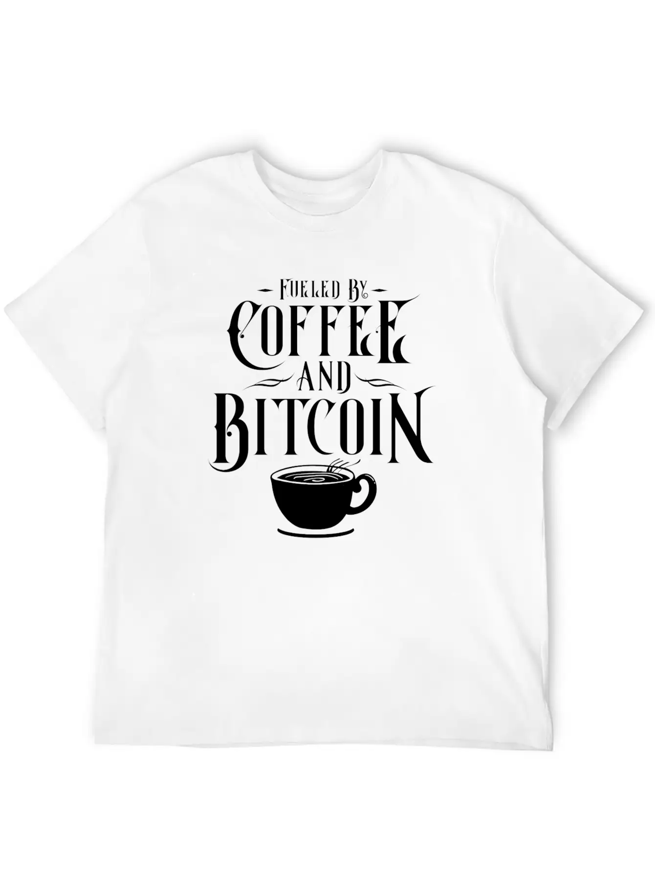 CRYPTO BLOCKCHAIN: COFFEE AND Bitcoin Unisex Casual T-Shirt – Clean Design For Daily Comfort