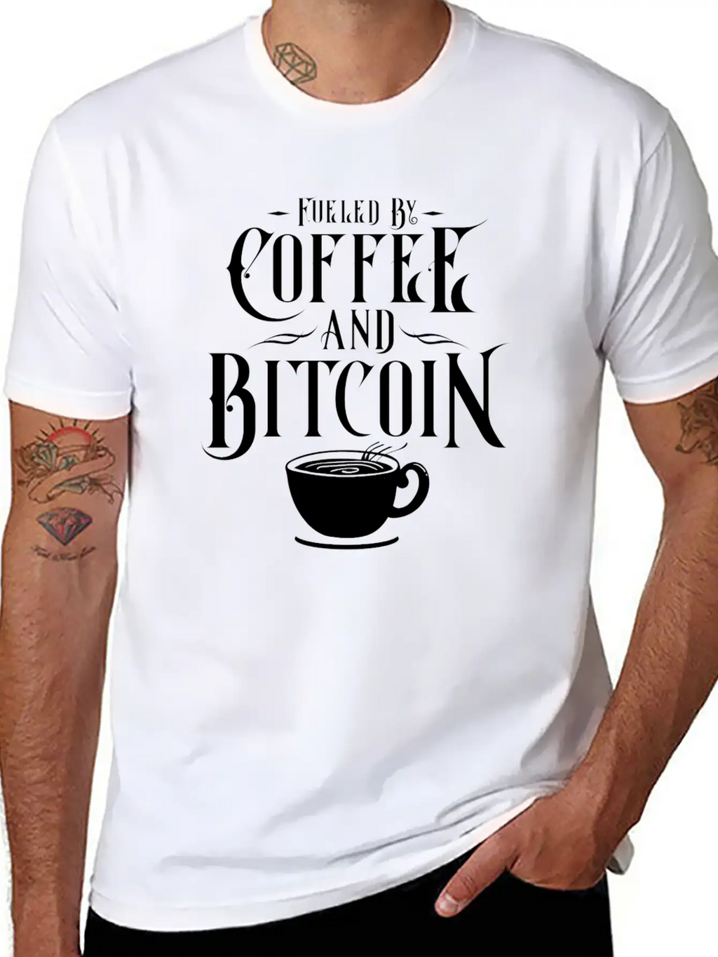 CRYPTO BLOCKCHAIN: COFFEE AND Bitcoin Unisex Casual T-Shirt – Clean Design For Daily Comfort