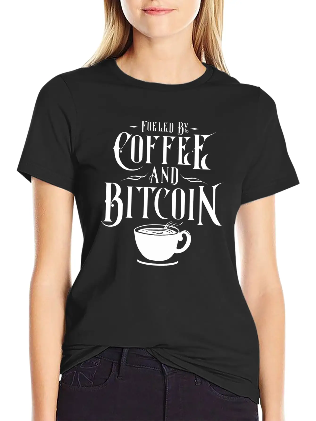 CRYPTO BLOCKCHAIN: COFFEE AND Bitcoin Unisex Casual T-Shirt – Clean Design For Daily Comfort