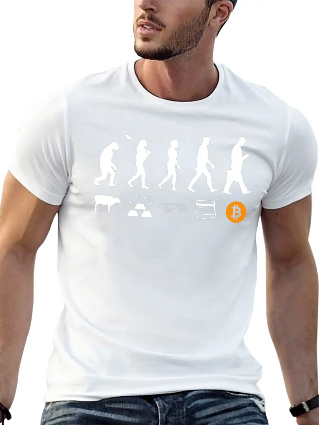 Crypto Btc Evolution Of Money Crypto Blockchain Unisex Short Sleeve Soft Cotton T-Shirt – Casual Everyday Wear