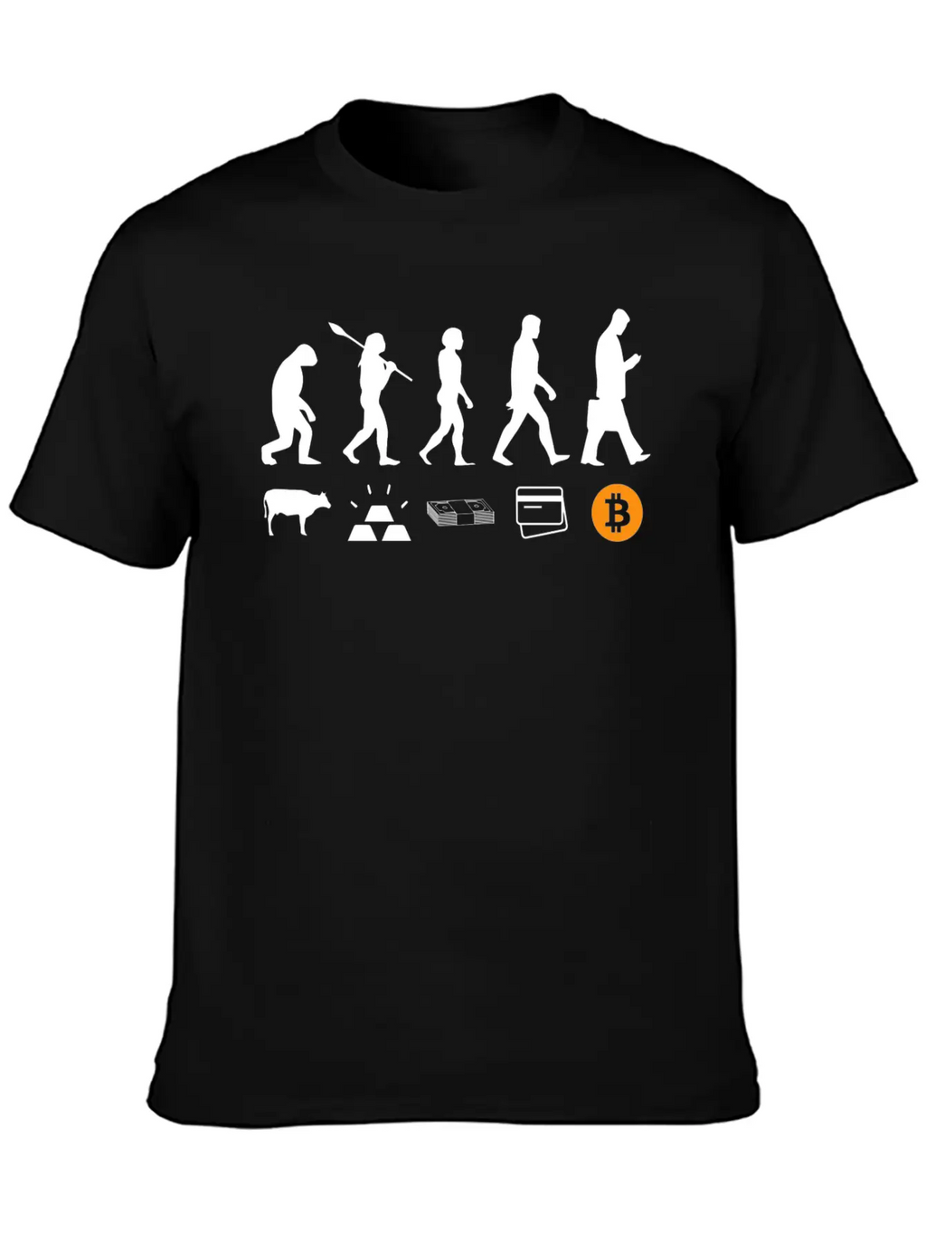 Crypto Btc Evolution Of Money Crypto Blockchain Unisex Short Sleeve Soft Cotton T-Shirt – Casual Everyday Wear
