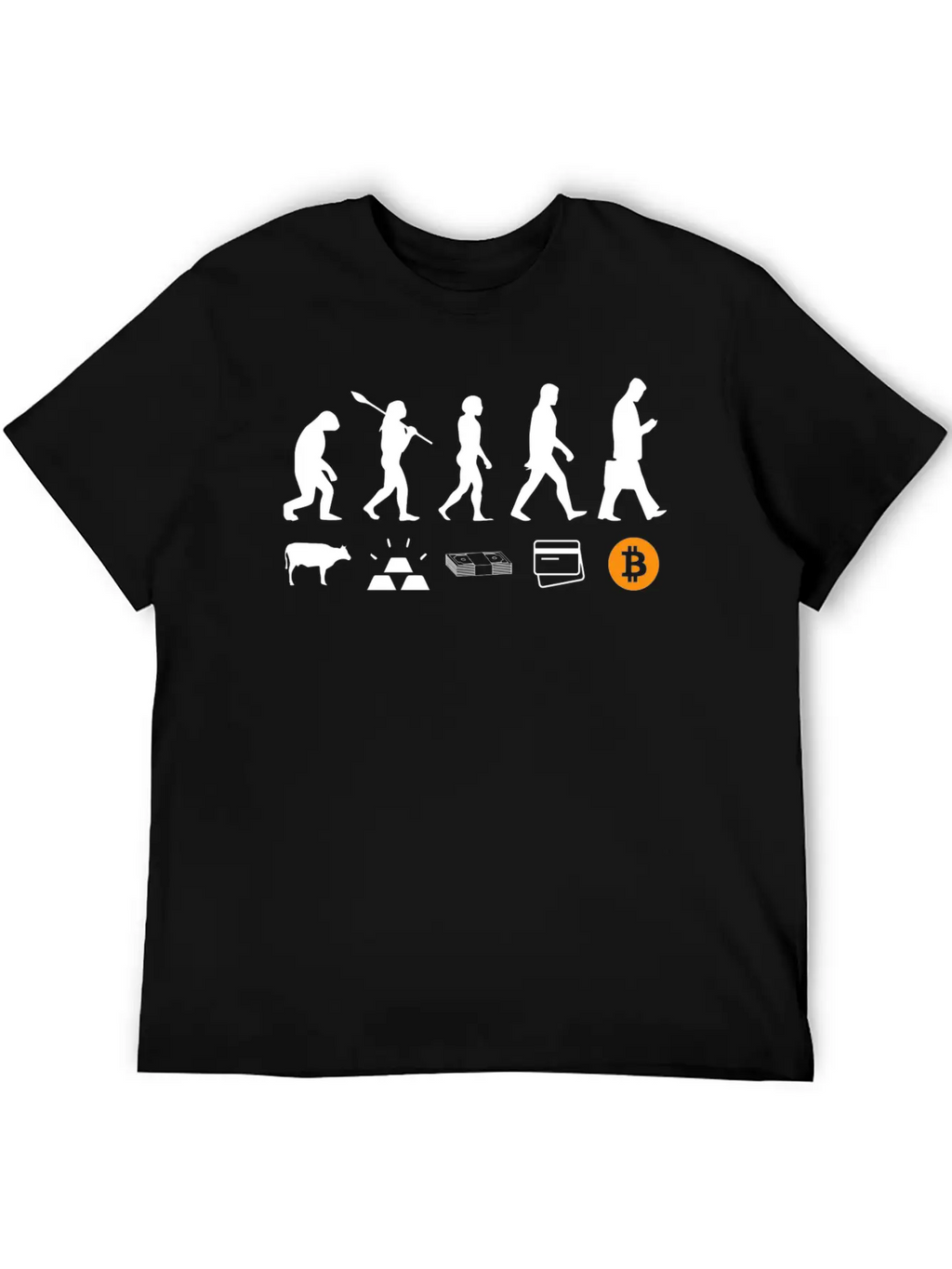 Crypto Btc Evolution Of Money Crypto Blockchain Unisex Short Sleeve Soft Cotton T-Shirt – Casual Everyday Wear