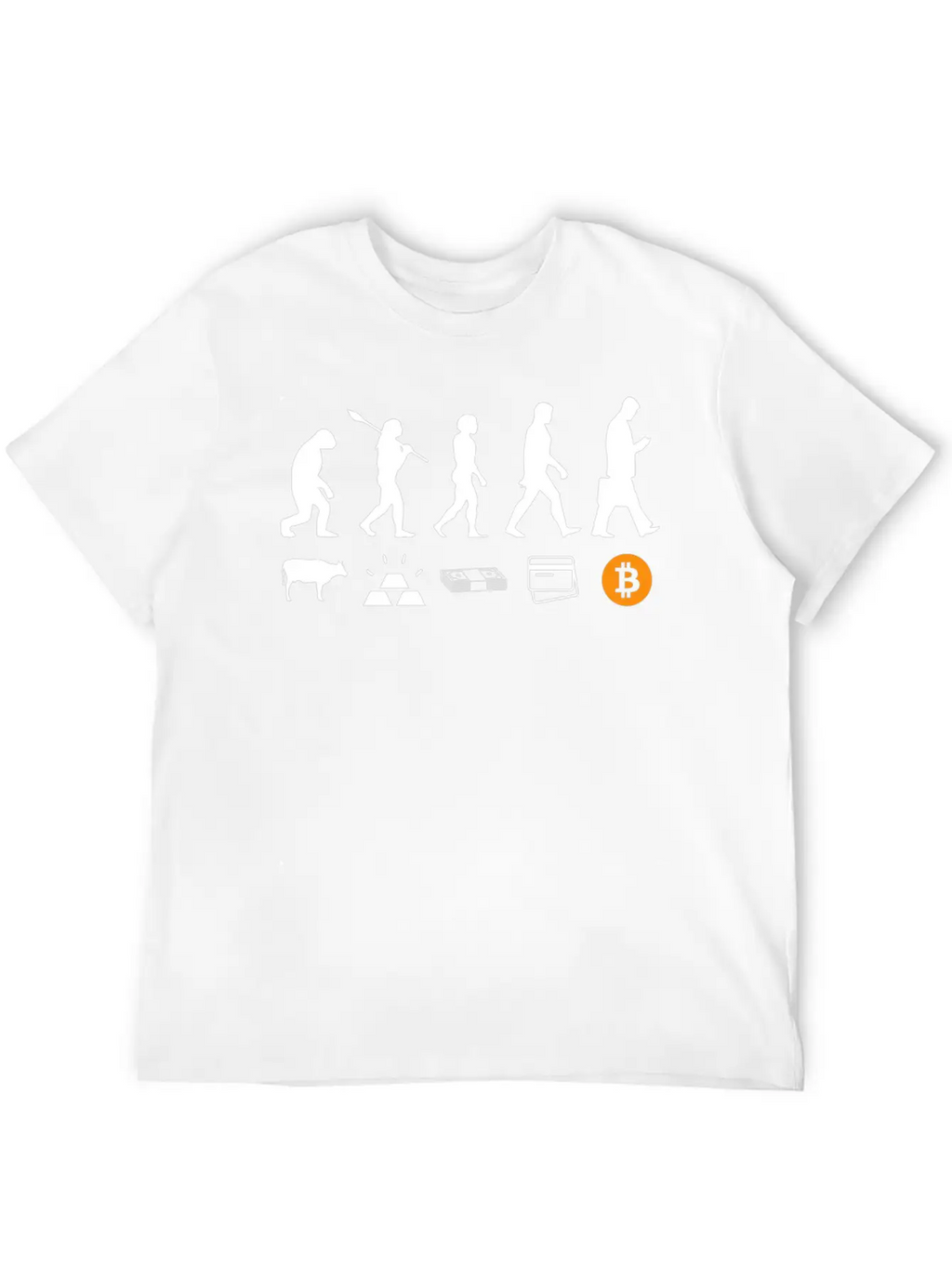 Crypto Btc Evolution Of Money Crypto Blockchain Unisex Short Sleeve Soft Cotton T-Shirt – Casual Everyday Wear