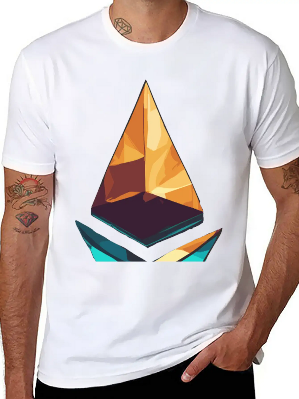 Crypto Ethereum Logo Design Essential Cotton Tee For Daily Outfits – Unisex Style