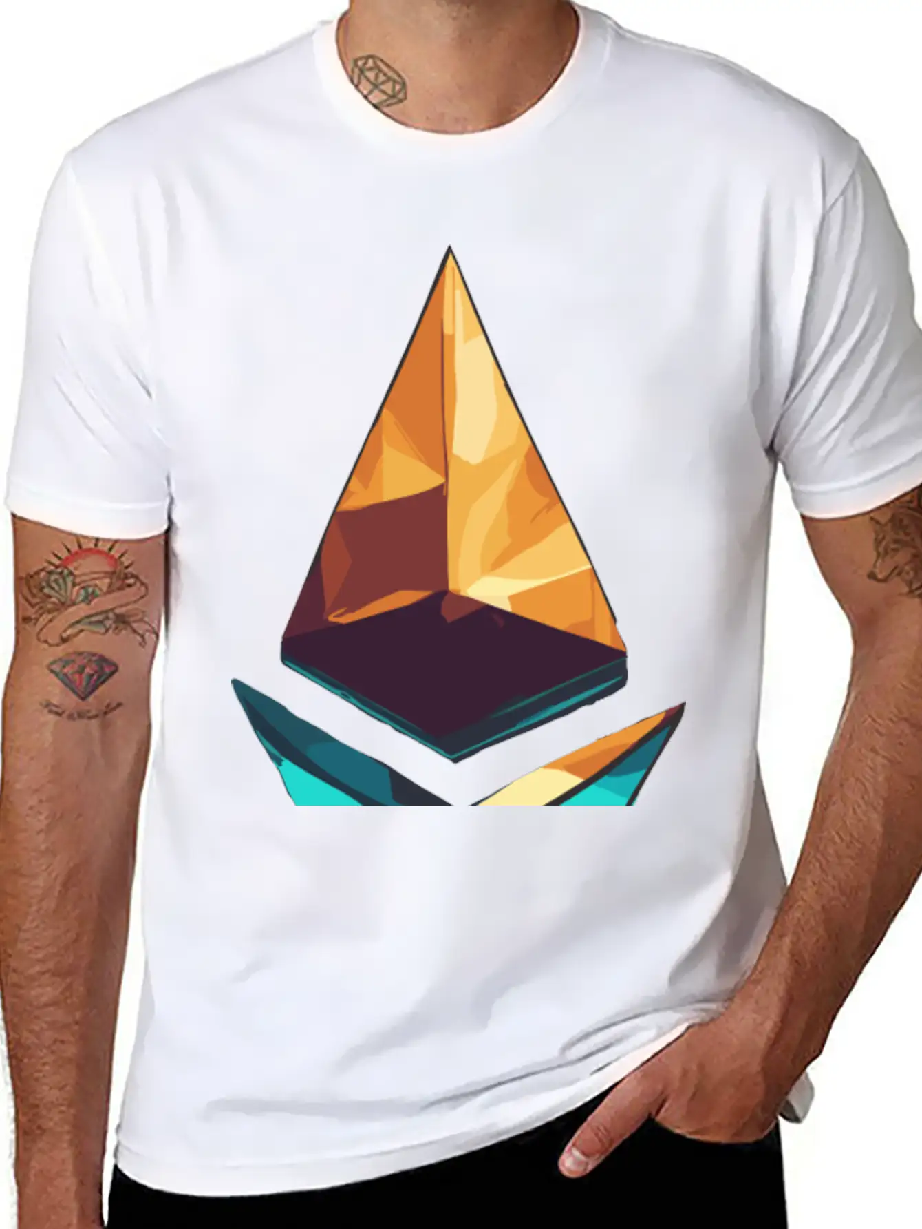 Crypto Ethereum Logo Design Essential Cotton Tee For Daily Outfits – Unisex Style