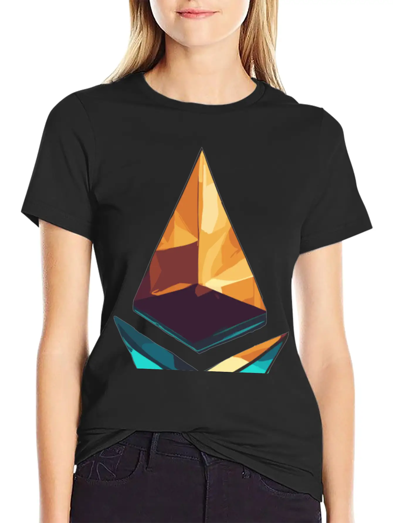 Crypto Ethereum Logo Design Essential Cotton Tee For Daily Outfits – Unisex Style