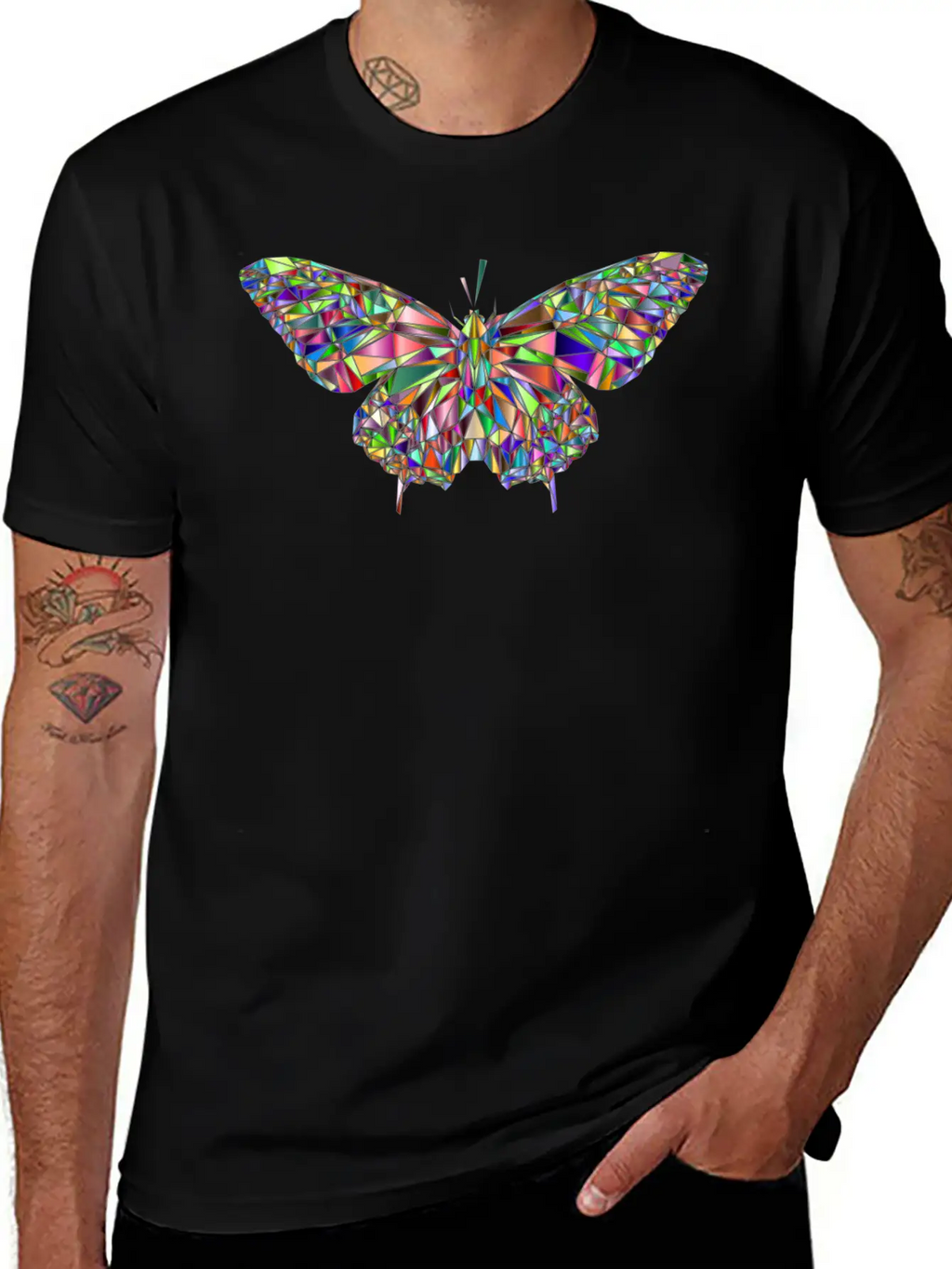 Crystal Butterfly Essential Cotton Tee For Daily Outfits – Unisex Style