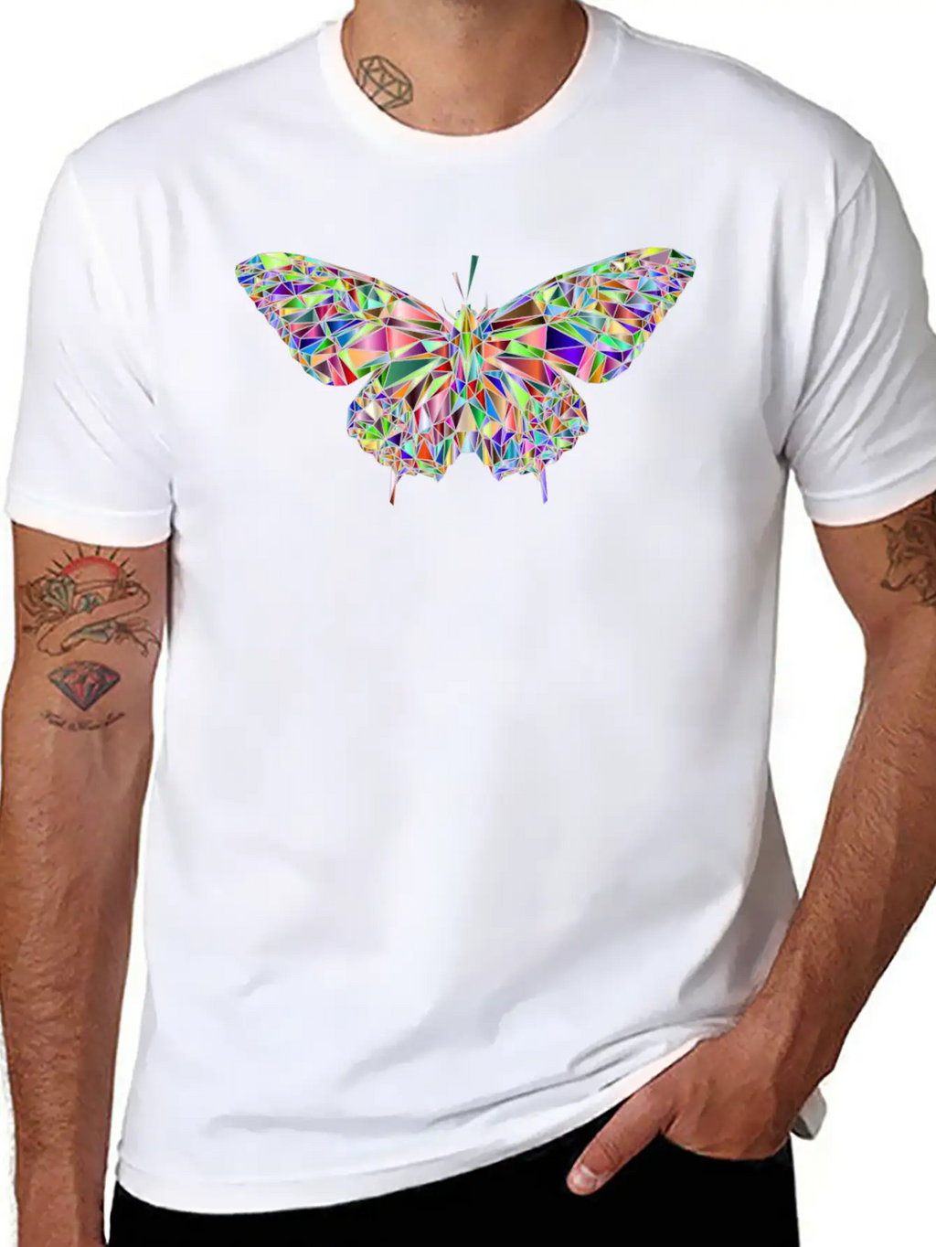 Crystal Butterfly Essential Cotton Tee For Daily Outfits – Unisex Style