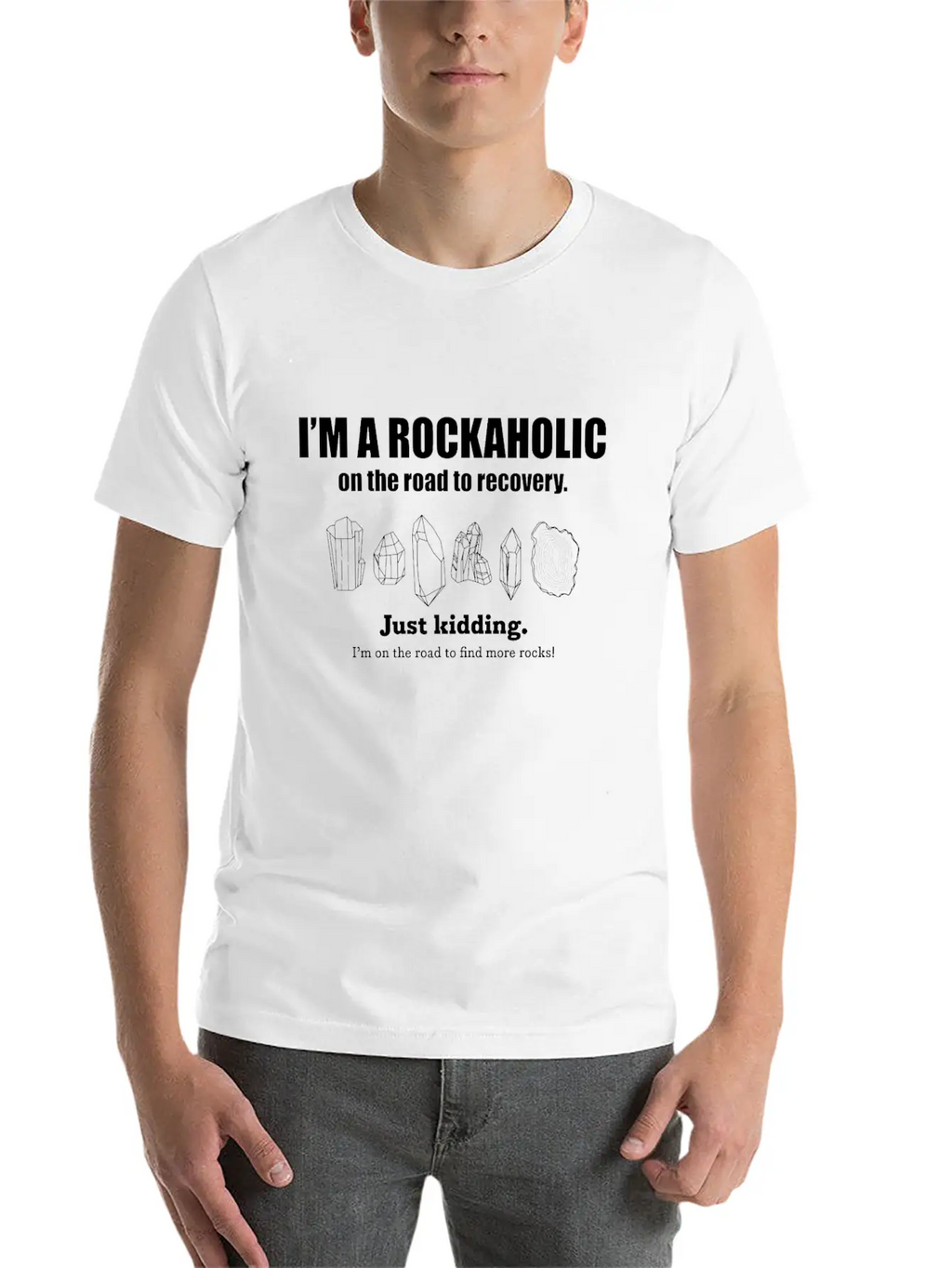 Crystal Rockaholic For Rock Collectors Breathable Soft Cotton T-Shirt – Timeless Casual Look