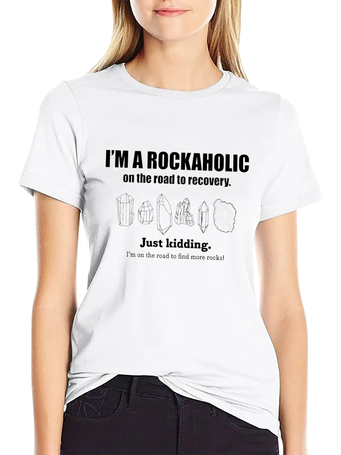 Crystal Rockaholic For Rock Collectors Breathable Soft Cotton T-Shirt – Timeless Casual Look