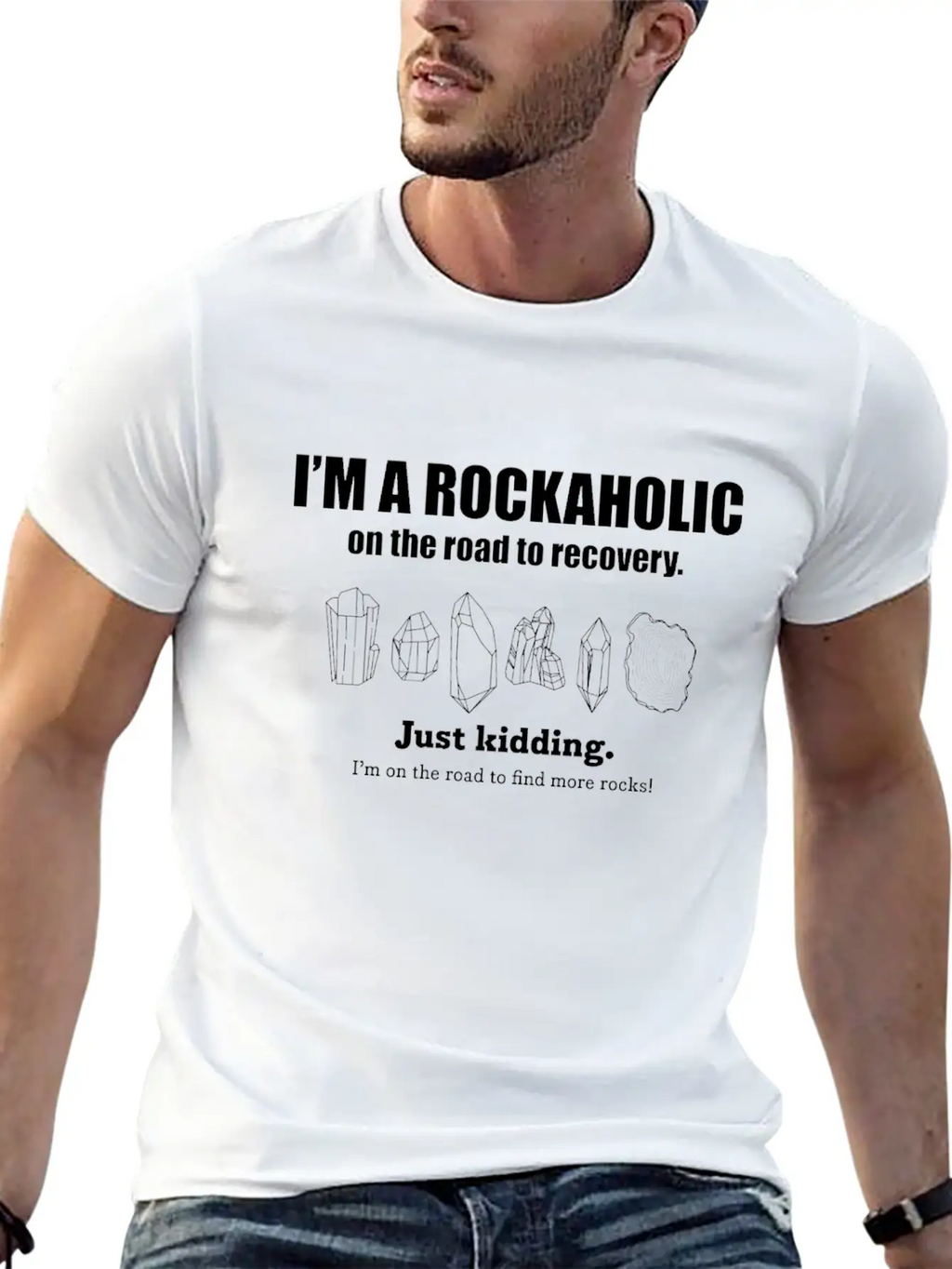 Crystal Rockaholic For Rock Collectors Breathable Soft Cotton T-Shirt – Timeless Casual Look
