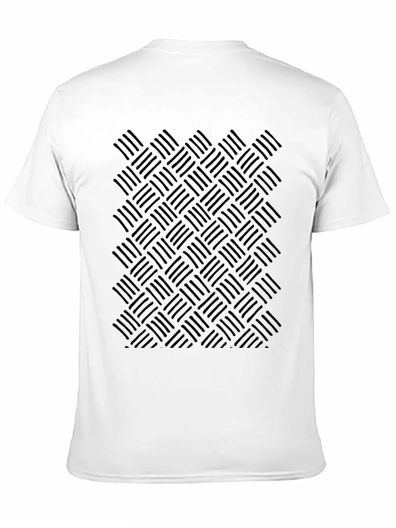 Cubic And Rhombic Lines Pattern. Curve Lines Unisex Casual T-Shirt – Clean Design For Daily Comfort