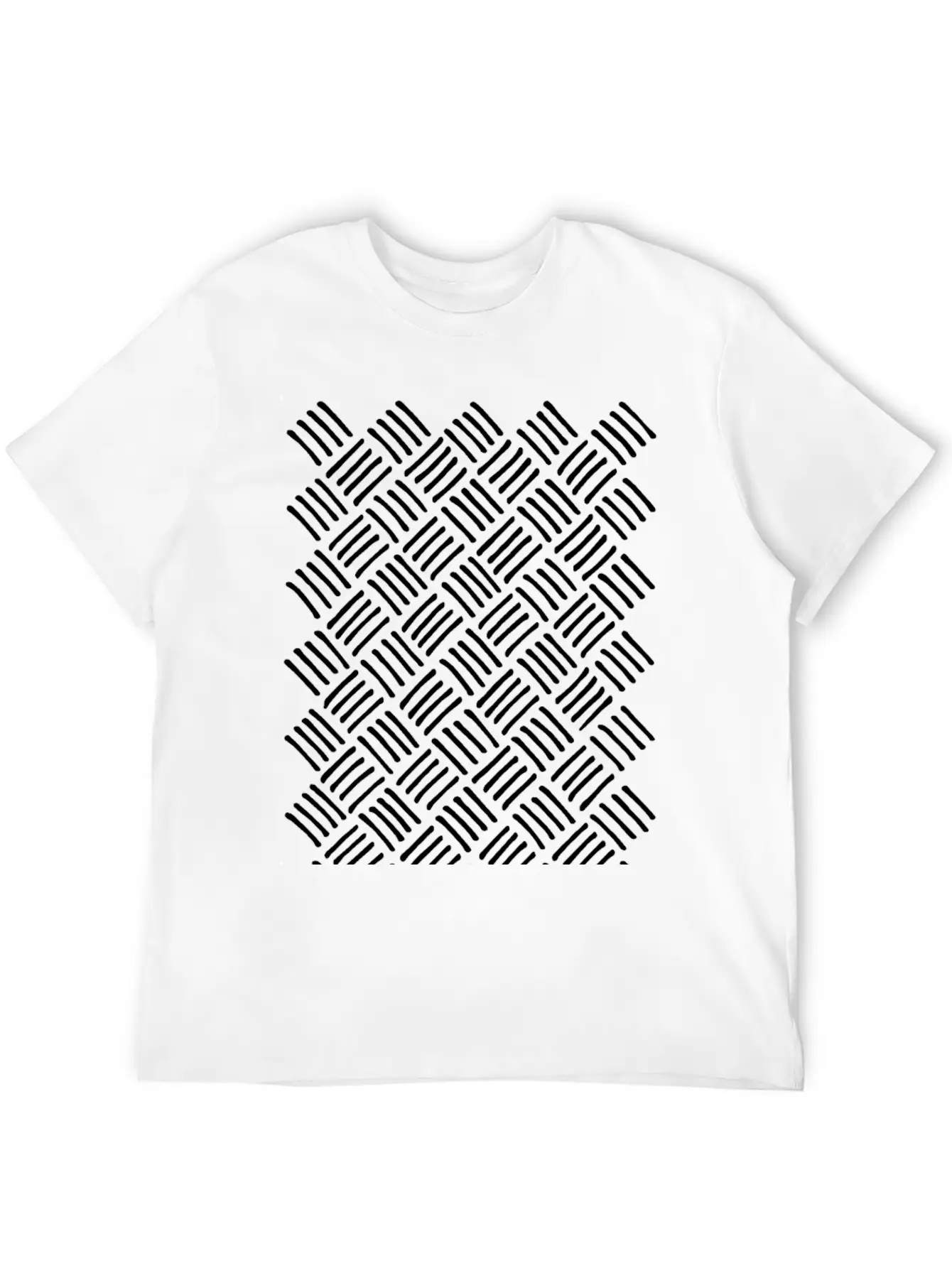 Cubic And Rhombic Lines Pattern. Curve Lines Unisex Casual T-Shirt – Clean Design For Daily Comfort