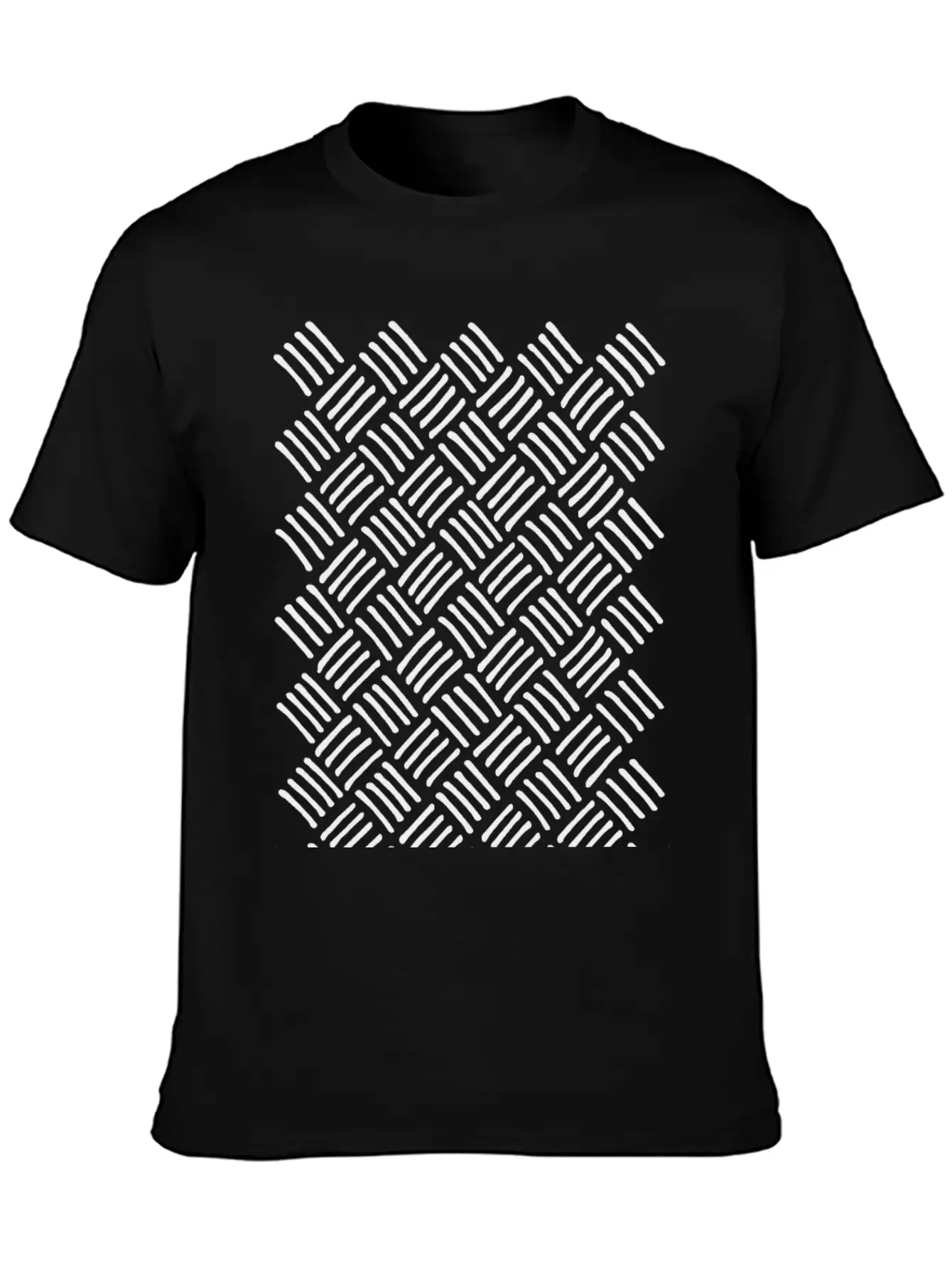 Cubic And Rhombic Lines Pattern. Curve Lines Unisex Casual T-Shirt – Clean Design For Daily Comfort