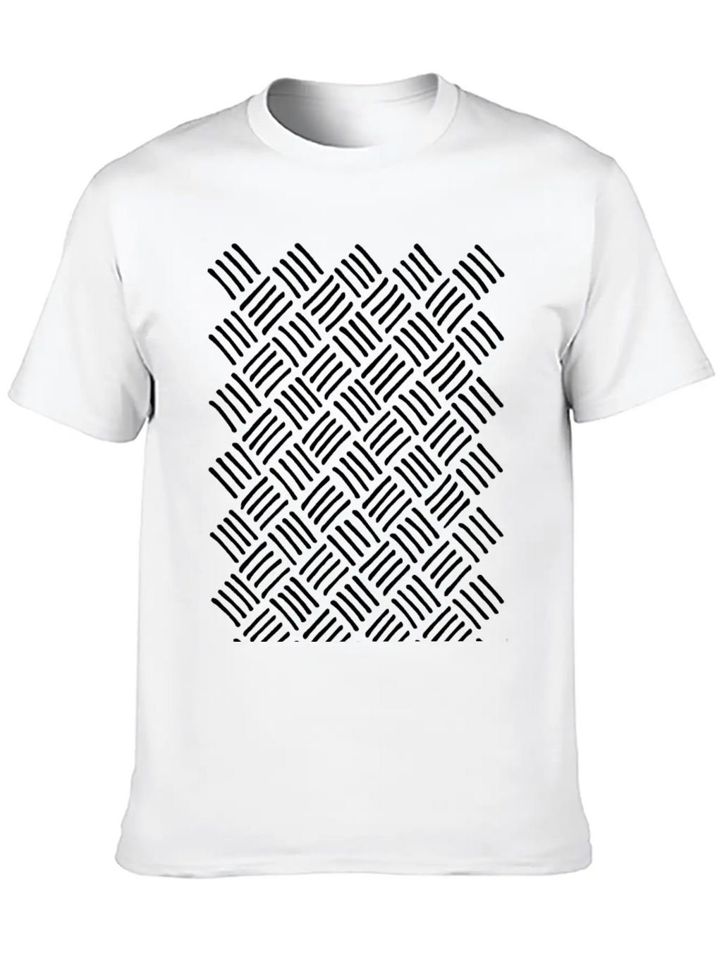 Cubic And Rhombic Lines Pattern. Curve Lines Unisex Casual T-Shirt – Clean Design For Daily Comfort