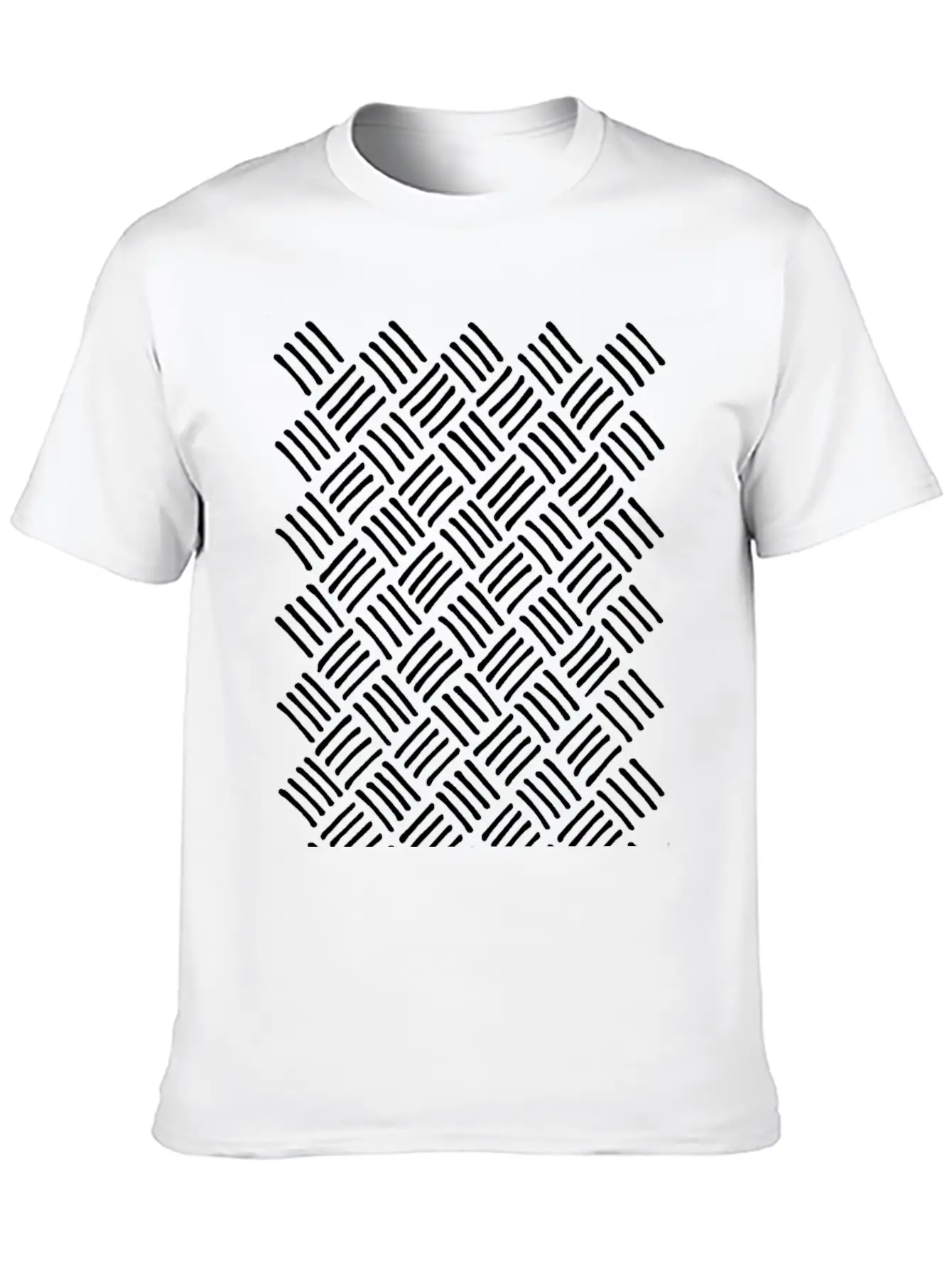 Cubic And Rhombic Lines Pattern. Curve Lines Unisex Casual T-Shirt – Clean Design For Daily Comfort