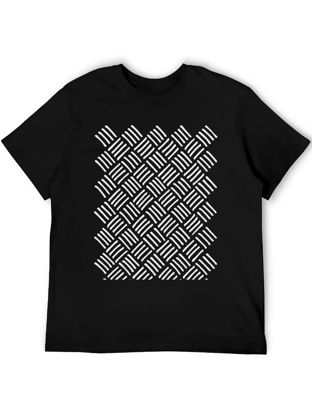 Cubic And Rhombic Lines Pattern. Curve Lines Unisex Casual T-Shirt – Clean Design For Daily Comfort