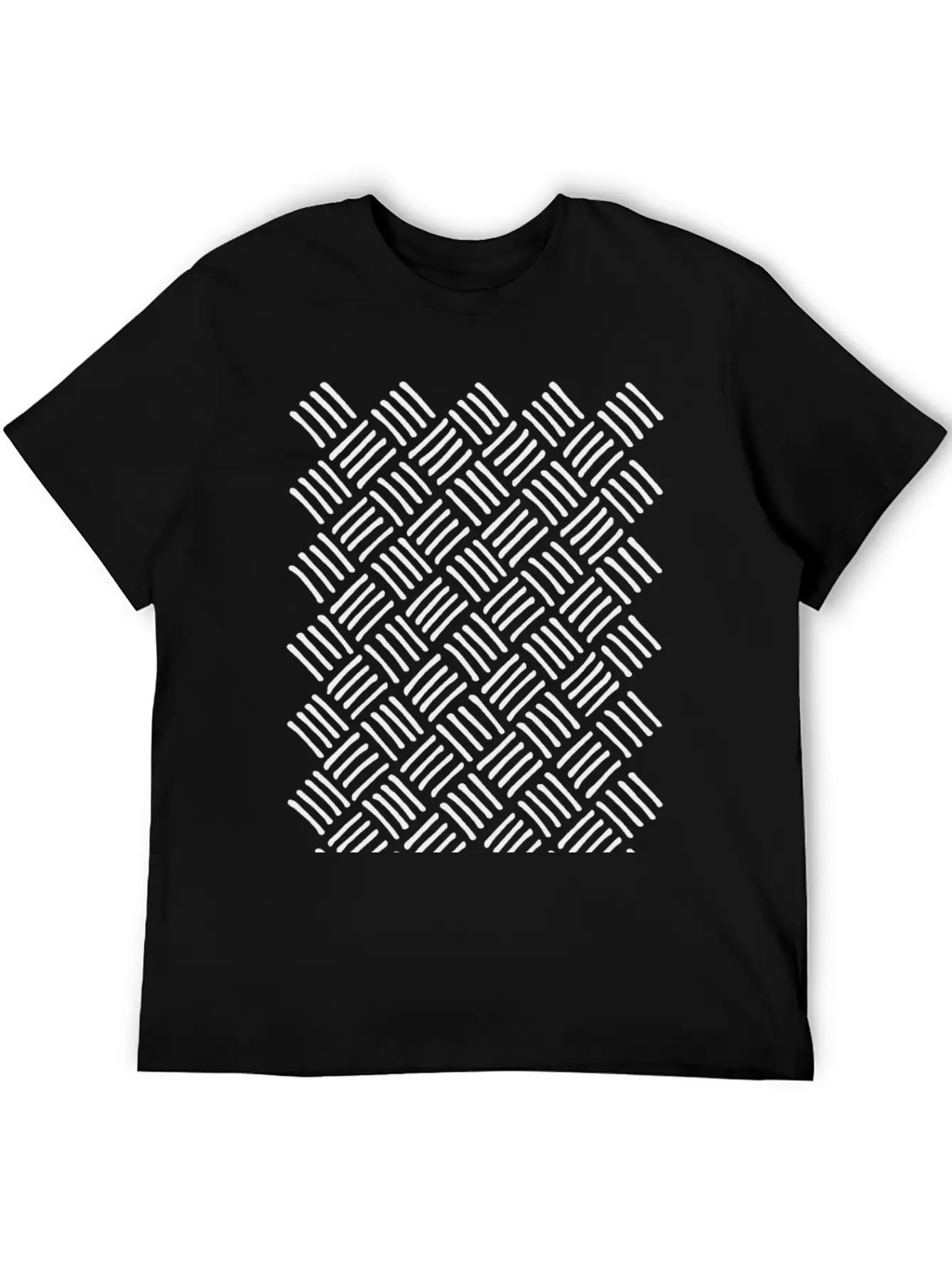 Cubic And Rhombic Lines Pattern. Curve Lines Unisex Casual T-Shirt – Clean Design For Daily Comfort