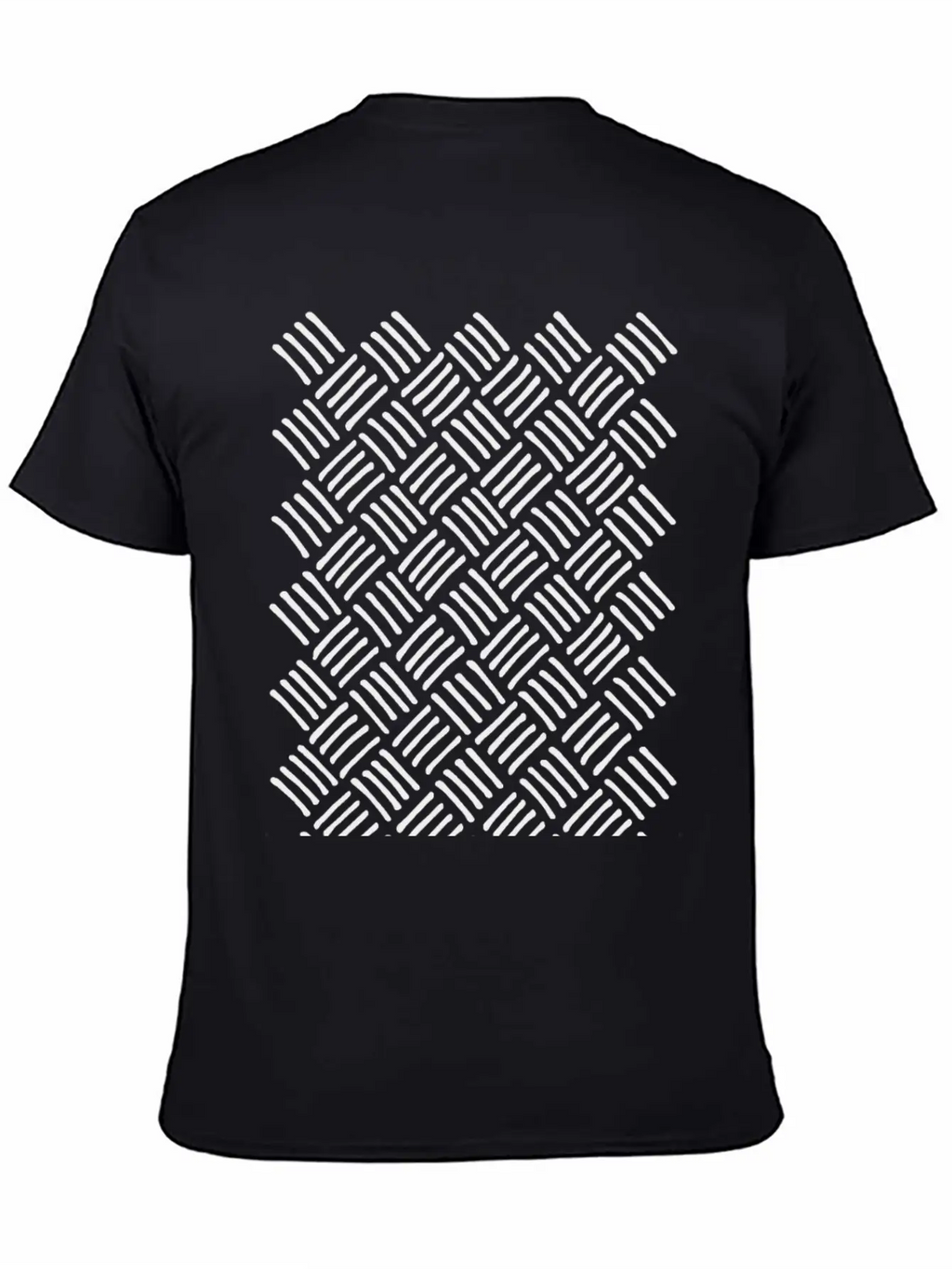 Cubic And Rhombic Lines Pattern. Curve Lines Unisex Casual T-Shirt – Clean Design For Daily Comfort