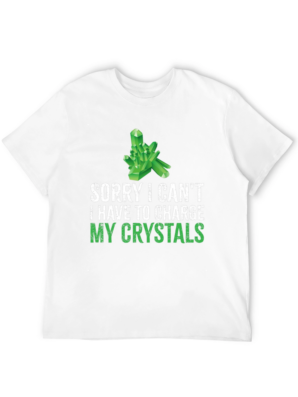 Crystal Charging T-Shirt: Sorry Cant! Black Cotton Tee