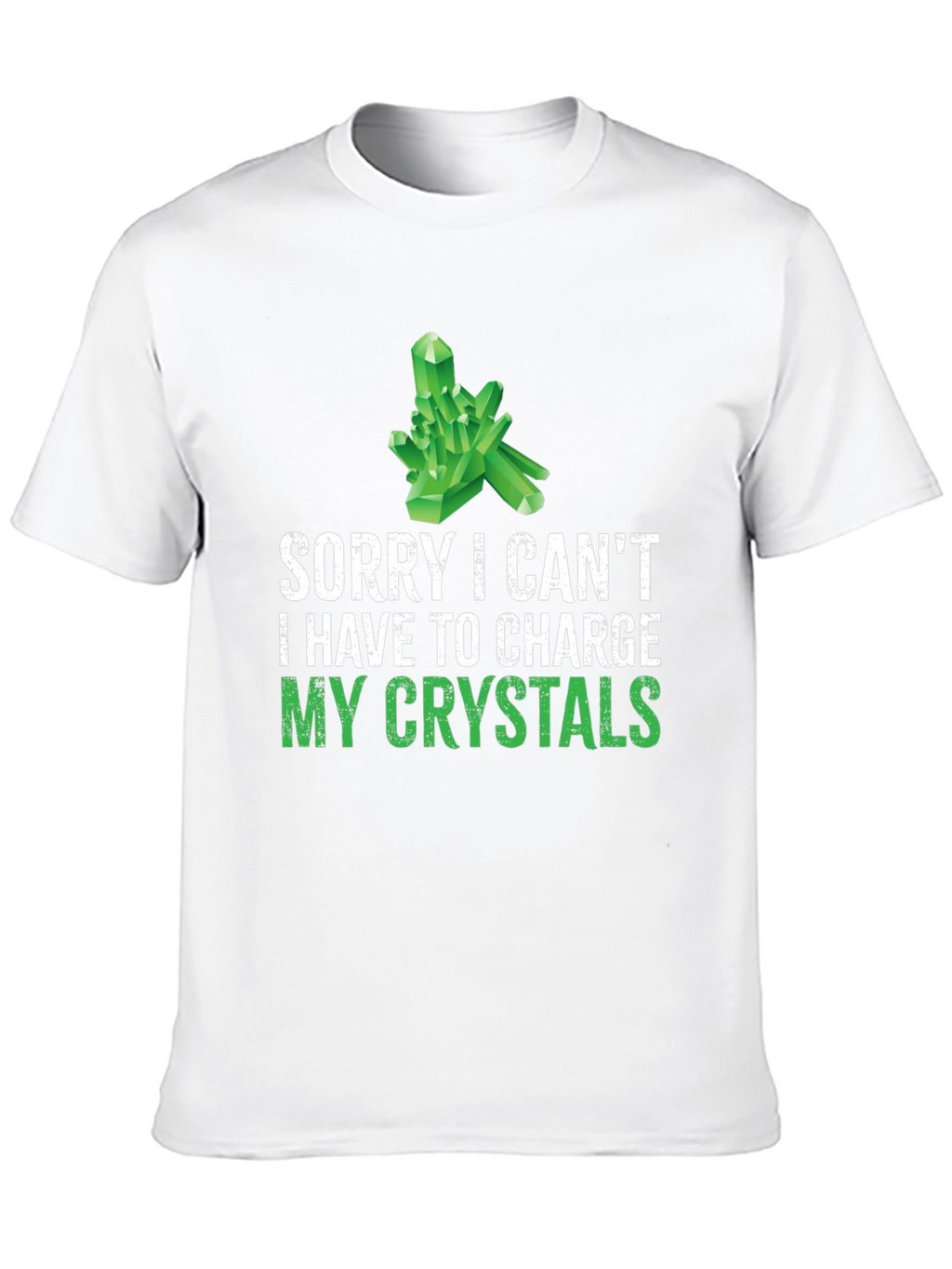 Crystal Charging T-Shirt: Sorry Cant! Black Cotton Tee