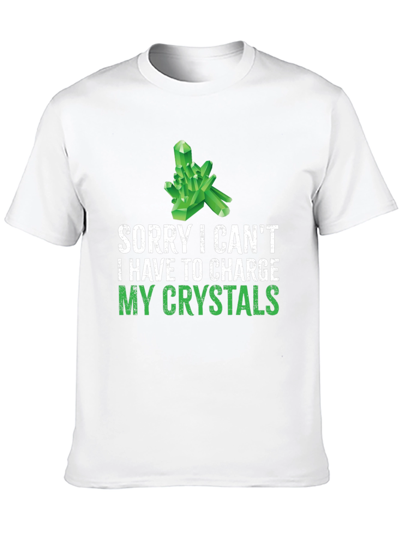 Crystal Charging T-Shirt: Sorry Cant! Black Cotton Tee