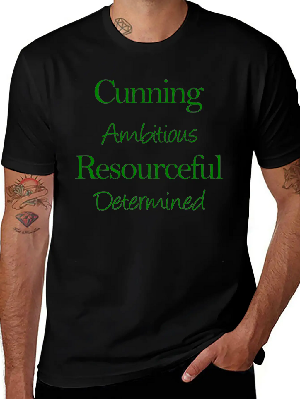 Cunning Ambitious Resourceful Determined Green Fon Classic Fit Graphic Tee For Daily Comfort – Unisex Cotton Shirt