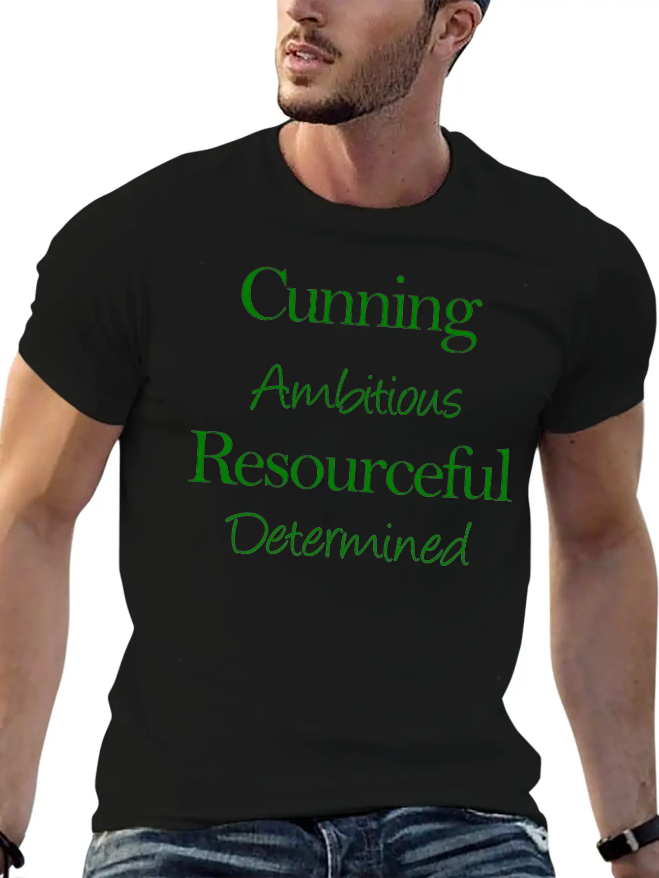 Cunning Ambitious Resourceful Determined Green Fon Classic Fit Graphic Tee For Daily Comfort – Unisex Cotton Shirt