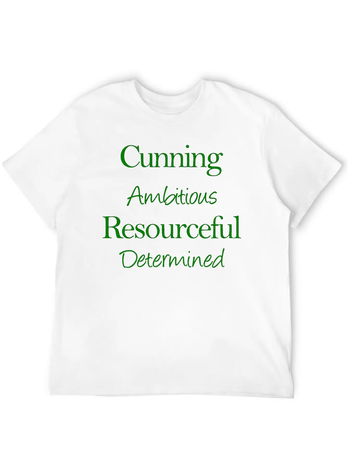 Cunning Ambitious Resourceful Determined Green Fon Classic Fit Graphic Tee For Daily Comfort – Unisex Cotton Shirt