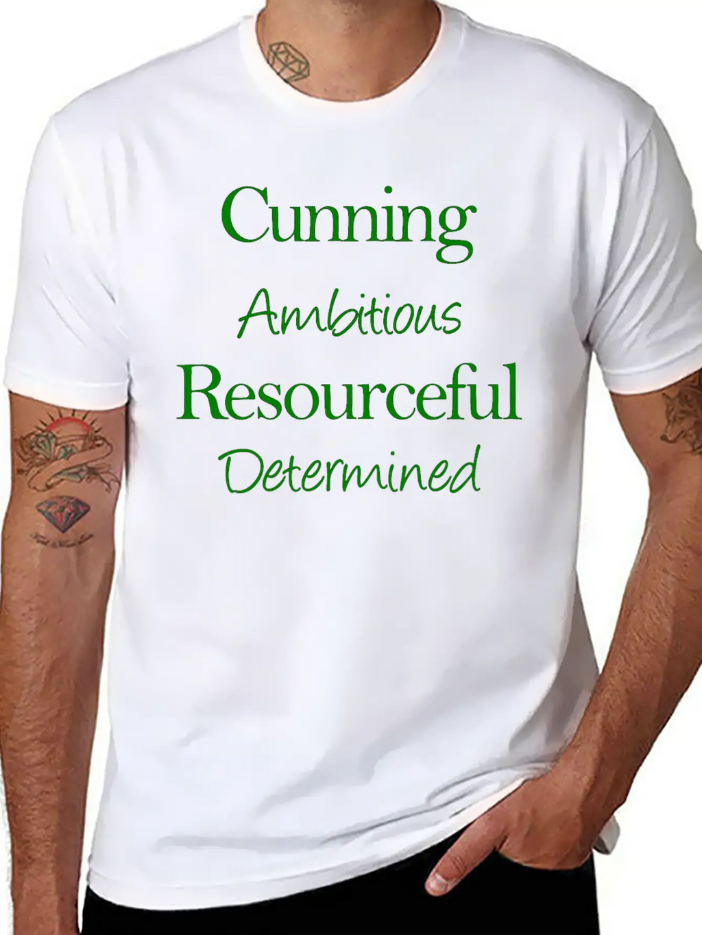 Cunning Ambitious Resourceful Determined Green Fon Classic Fit Graphic Tee For Daily Comfort – Unisex Cotton Shirt