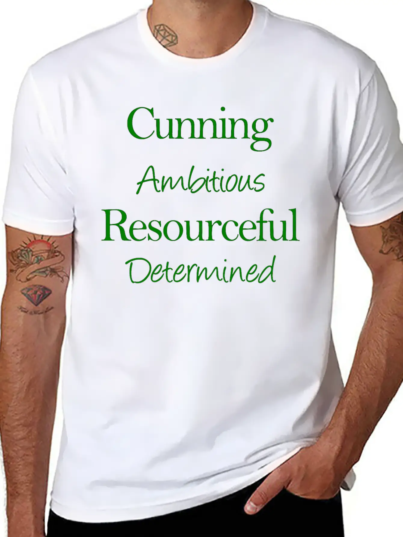 Cunning Ambitious Resourceful Determined Green Fon Classic Fit Graphic Tee For Daily Comfort – Unisex Cotton Shirt